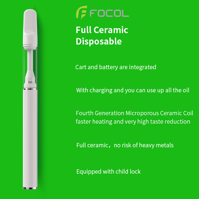 1ml Rechargeable Thc-o HHC Full Ceramic Disposable Vape Pen
