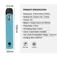 2.0ML Delta 10 THC Disposable Vape Pen with Preheat Function